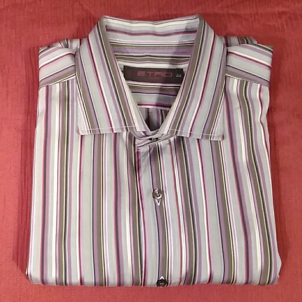 Etro Multicolor  Made In Italy Striped Casual Button Down Shirt